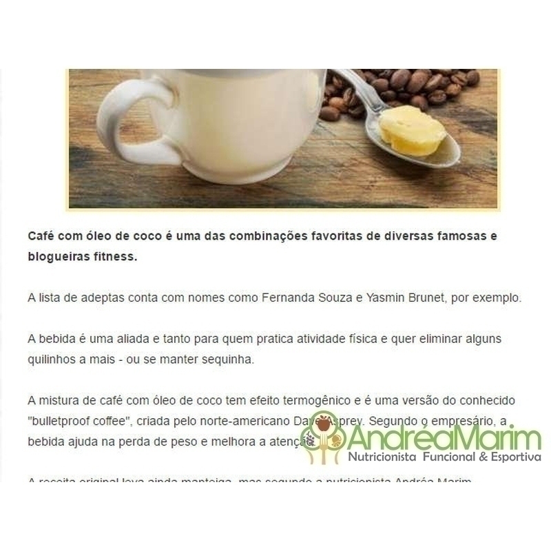 Portal Cantu-Matéria : Café com óleo de coco