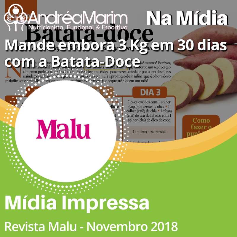 Revista Malu-Emagreça com batata-doce em seu cardápio