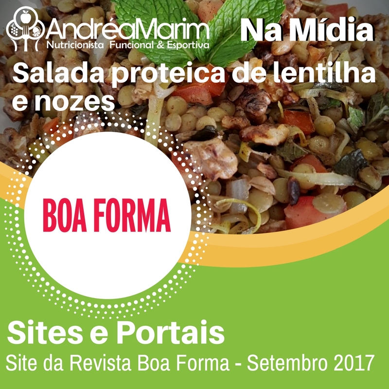 Site Boa Forma-Refeio vegana: salada proteica de lentilha e nozes