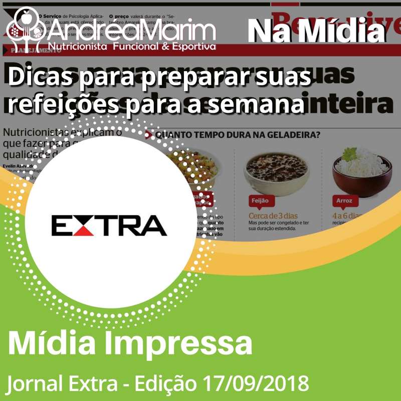 Jornal Extra-Dicas para preparar as suas refeies da semana